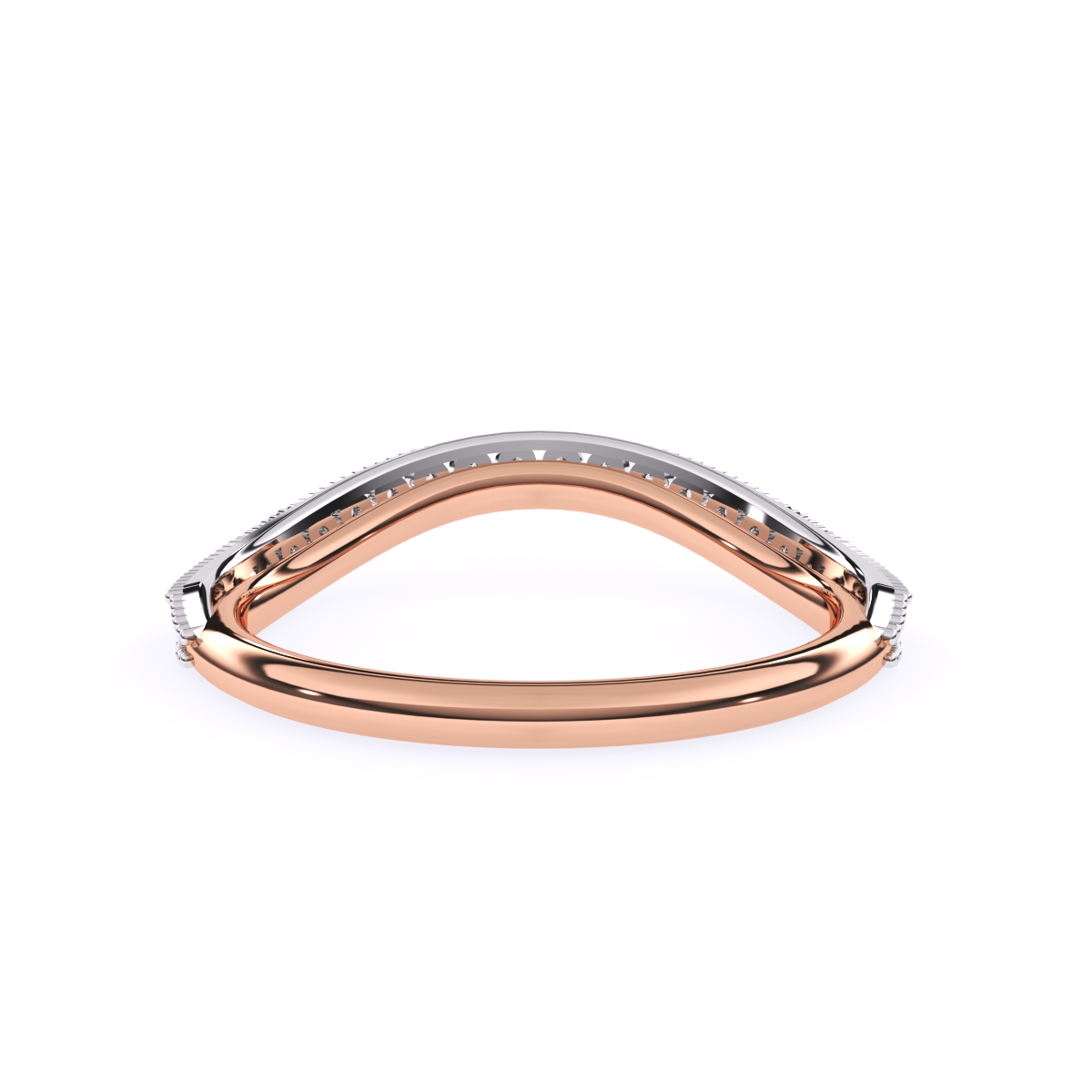 Stylish Vintage Milgrain Curved Wedding Band
